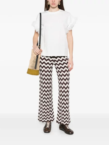 Tricou Twinset cu volane alb