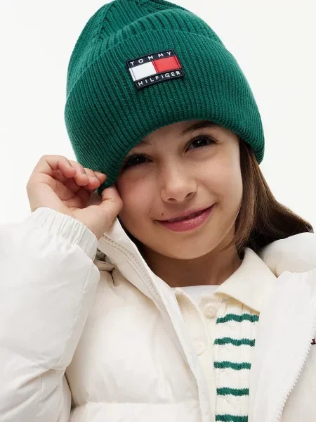 Tommy Hilfiger beanie kapa za djecu zelena