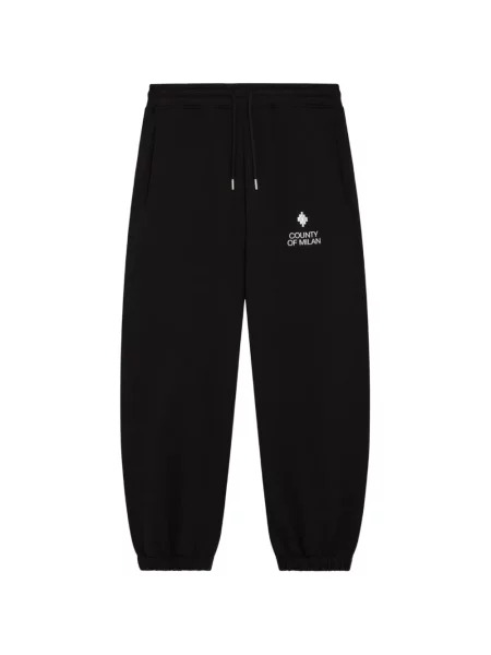 Pantaloni County Of Milan cu imagine alergare negru