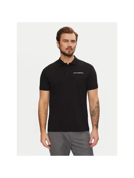 KARL LAGERFELD Polo majica Regular Fit črna