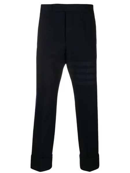 Pantaloni Thom Browne de flanelă albastru