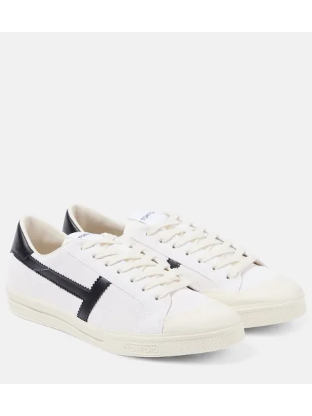 Sneakerși Tom Ford din piele alb