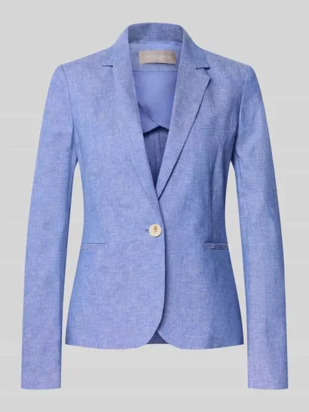 Żakiet o kroju regular fit z mieszanki lnu z z wypustkami Christian Berg Woman Selection niebieska