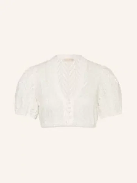 Krüger Bluzka Dirndl Z Koronki Ażurowanej weiss biała