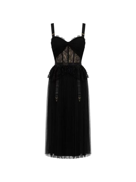 Rochie midi Monarh din dantelă negru