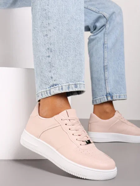 Sneakers Șnuruiți cu Perforatii Ellemisa roz