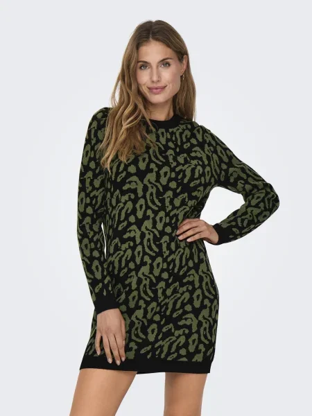 ONLY Rochie tricotat ONLJENNI oliv negru