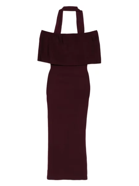 Rochie Roland Mouret cu volane de costum roșu