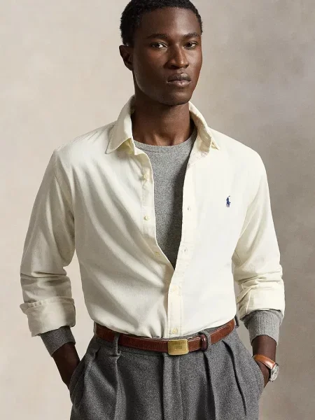 Polo Ralph Lauren cămașă pentru bărbați din Corduroy bej