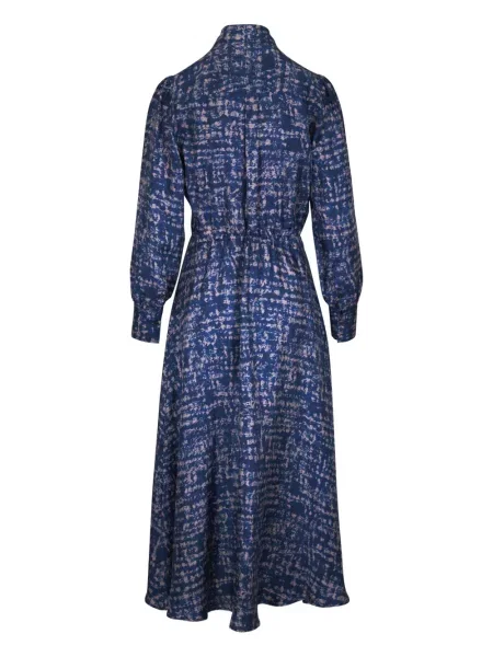 Rochie midi Kiton cu imagine cu imprimeu abstract până la genunchi albastru