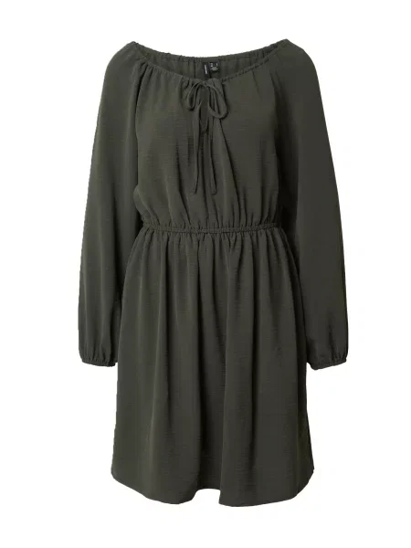 VERO MODA Šaty ALVA tmavě zelená