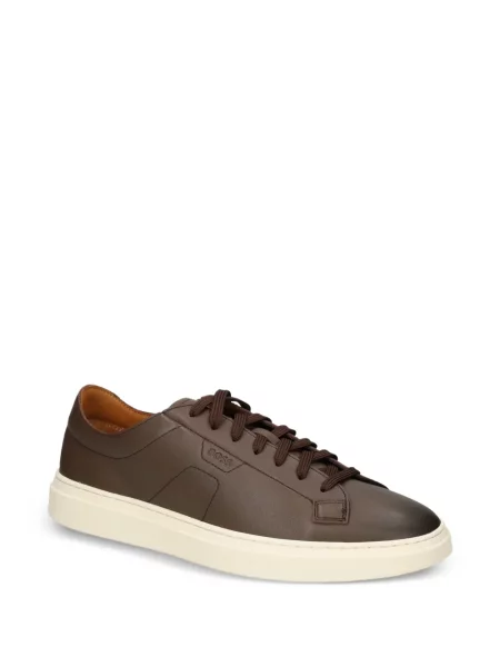 Sneakerși Boss din piele maro