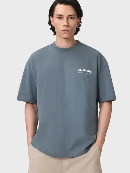 Футболка Allsaints блакитна