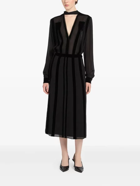 Fustă midi Ports 1961 de catifea negru