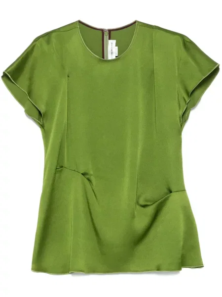 Top Victoria Beckham plisat verde