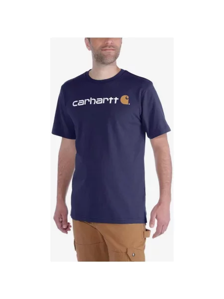 Koszulka Carhartt Core Logo krótki rękaw niebieski pomarańczowy XS biały