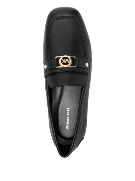 Pantofi loafer Michael Kors din piele cu autograf negru