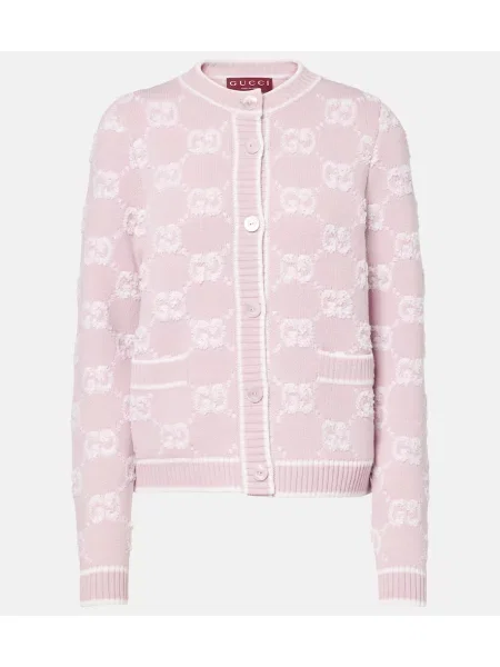 Cardigan Gucci de lână roz
