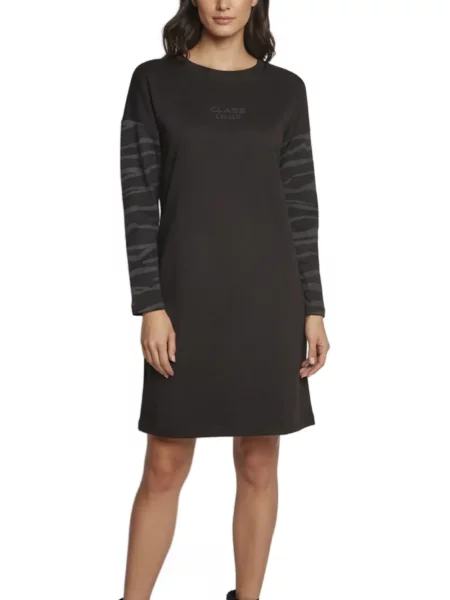 Rochie mini Cavalli Class cu imagine cu model zebră negru