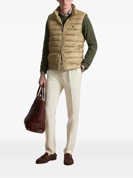 Mănuși Polo Ralph Lauren din piele de căprioară cu șireturi cu vârf închis albastru