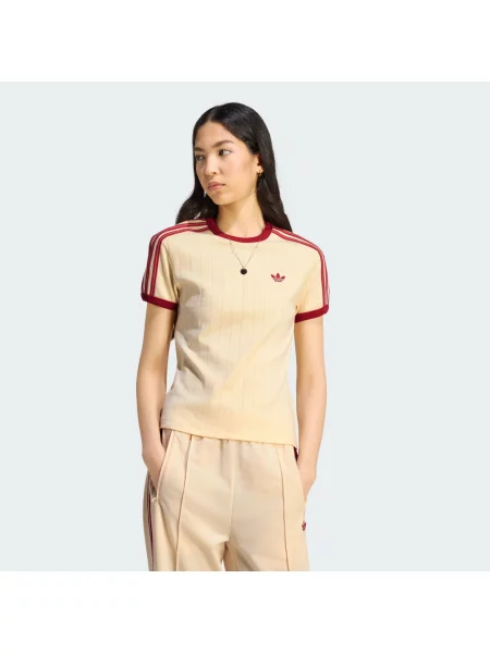 TRIČKO S KRÁTKÝM RUKÁVEM PINSTRIPE SLIM červené