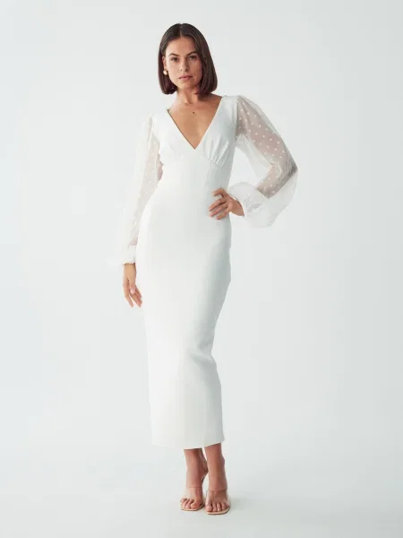 BWLDR Rochie JACOBS transparent alb