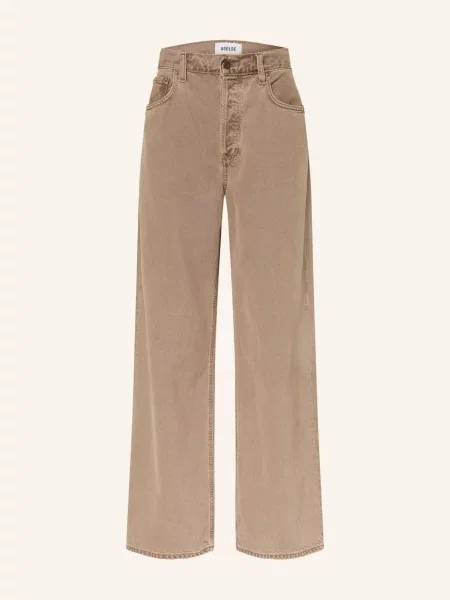 Agolde Široké Džíny Low Slung Baggy trail md grey brown šedé
