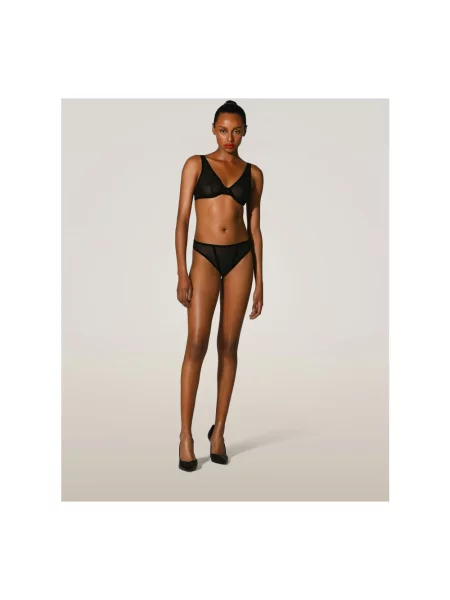 Stringi Wolford tiulowe czarne
