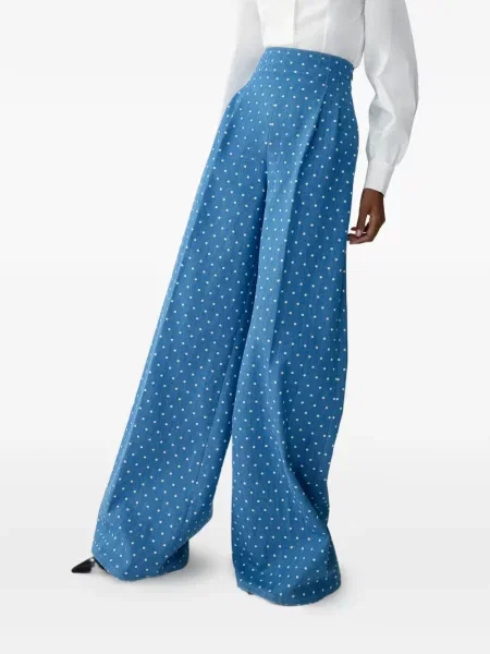 Pantaloni Carolina Herrera cu buline albastru