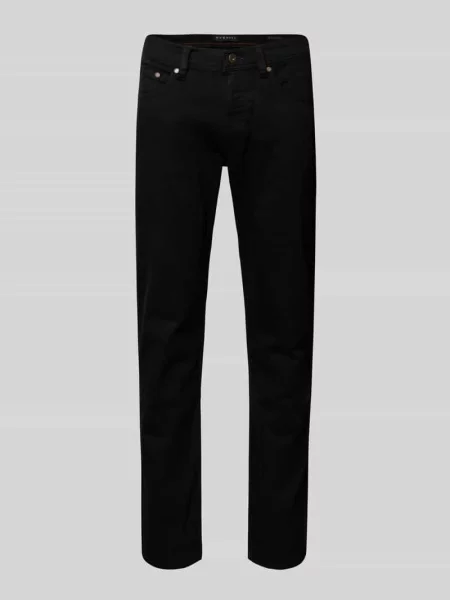 Jeansy o kroju regular fit z wpuszczanymi Bugatti czarne