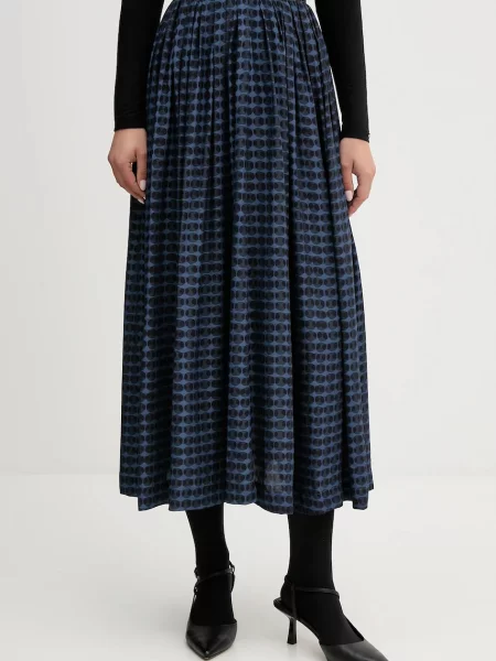 United Colors of Benetton fustă midi evazați albastru