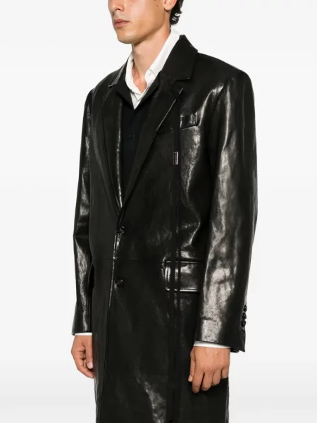 Palton Ann Demeulemeester din piele negru