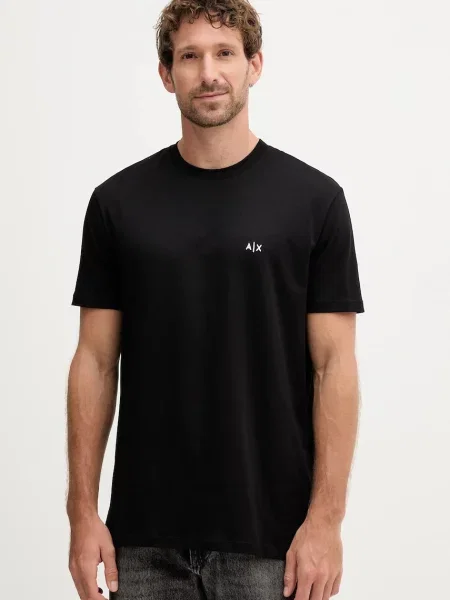 Тениска Armani Exchange с апликация черно