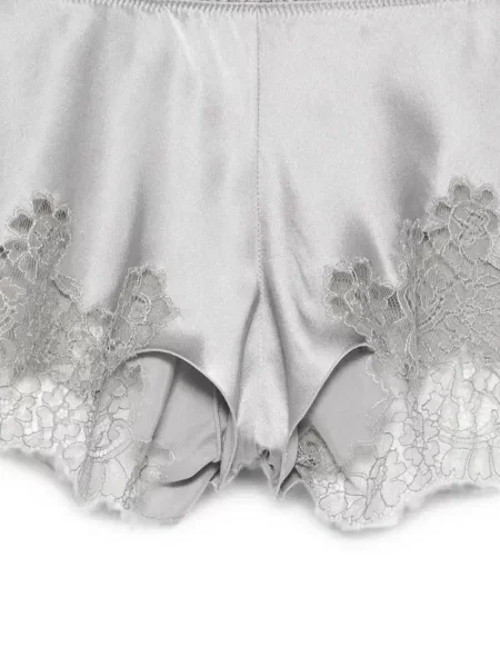 Pantaloni scurți Carine Gilson de mătase gri