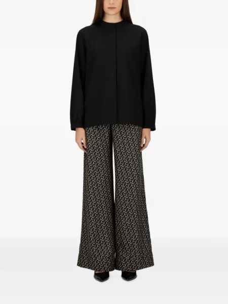 Pantaloni Herno de mătase cu imagine negru