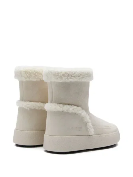 Botine Moon Boot din piele de căprioară alb