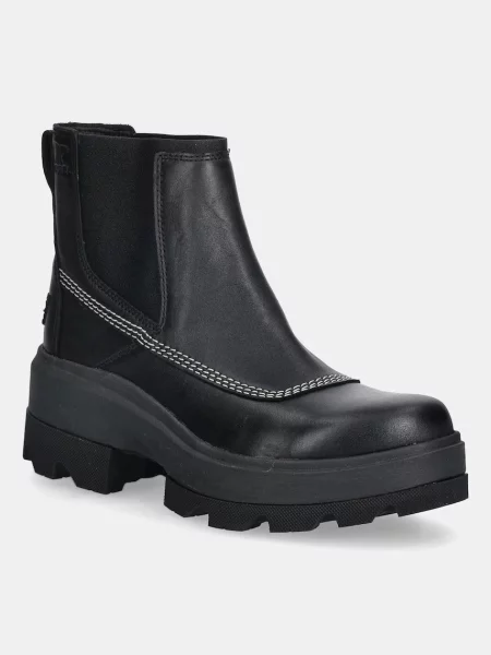 Sorel ghete chelsea de piele JOAN FRWD CHELSEA cu platforma negru
