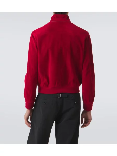 Geacă Tom Ford din piele de căprioară roșu