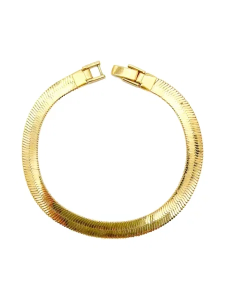 Brăţară Jennifer Gibson Jewellery cu model piele de șarpe auriu