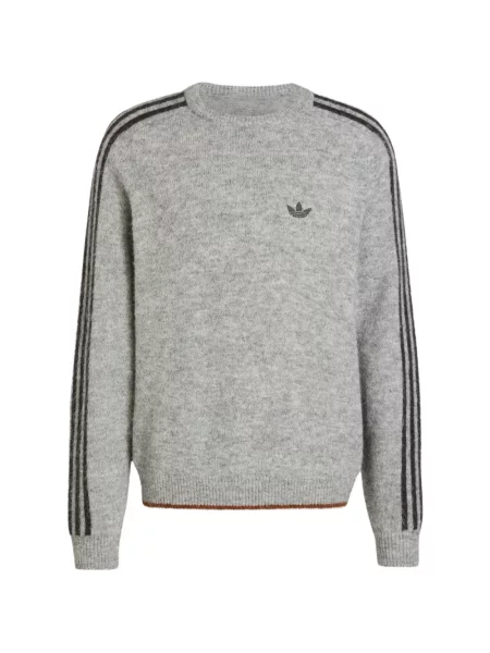 Puszyste sweter Adidas w paski szary