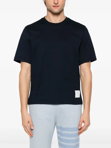 Tricou Thom Browne din jerseu scurt albastru