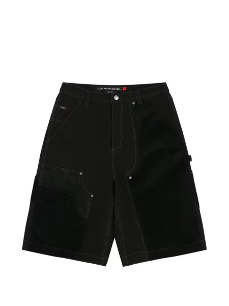 Květinové džínové šortky Andersson Bell s potiskem černé