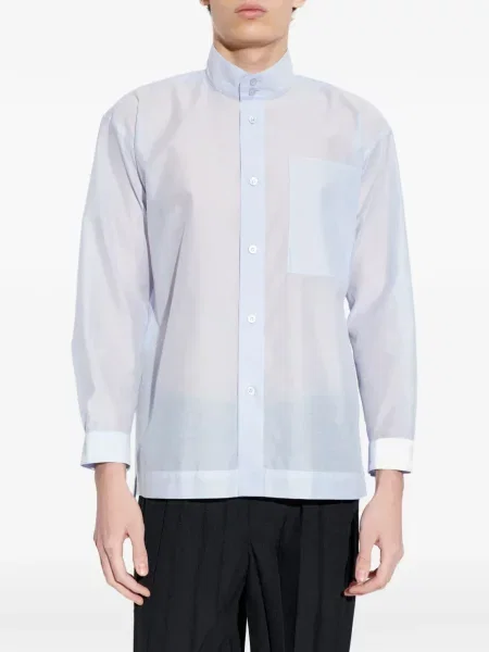 Риза Homme Plissé Issey Miyake джобове с копчета синьо