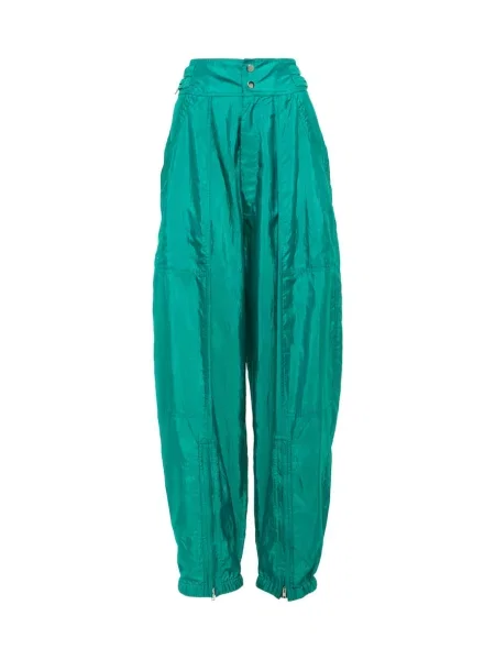 Spodnie Isabel Marant z wysoką talią zielone