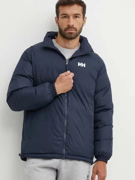 Helly Hansen geacă cu două fețe YU 23 REVERSIBLE PUFFER bărbați bleumarin de iarnă negru