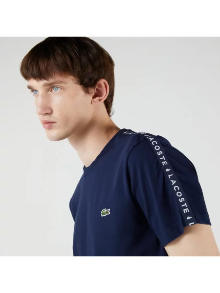 Футболка Lacoste с круглым вырезом синяя