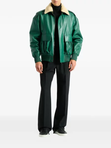 Geanta de piele Balmain verde