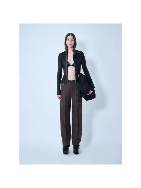 Spodnie Rick Owens wełniane brązowe