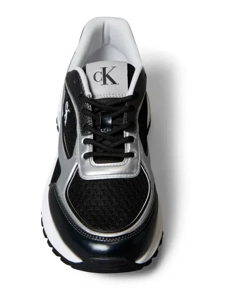 Sneakerși Calvin Klein Jeans plasă negru