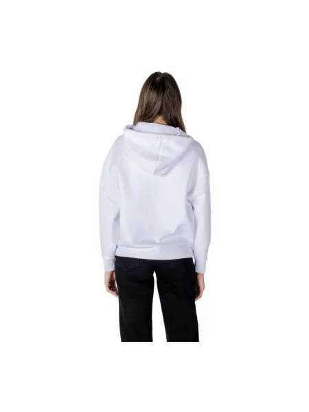 Armani Exchange bluza biały z kapturem z aplikacją czarna
